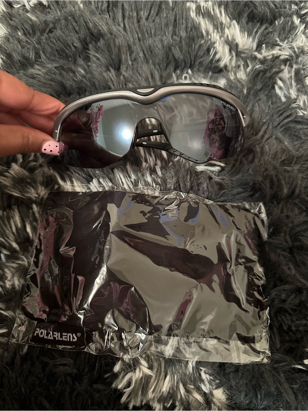 Polarlens P14 Mirrored Sport Sunglasses - Silver/Black